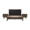 Armen Living Astoria 3 Piece Queen Bedroom Set in Oak with Black Faux Leather SETAHBDQN3A - alternate 1